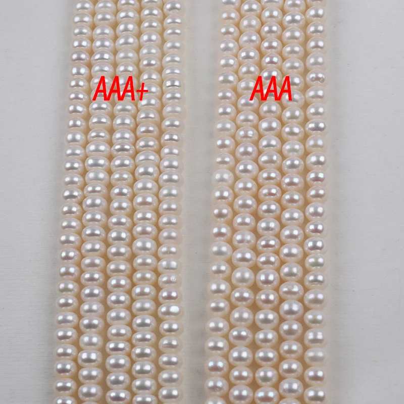 8-9mm 3A+ 3A White Button Shape Loose Real Freshwater Pearl Beads Strand