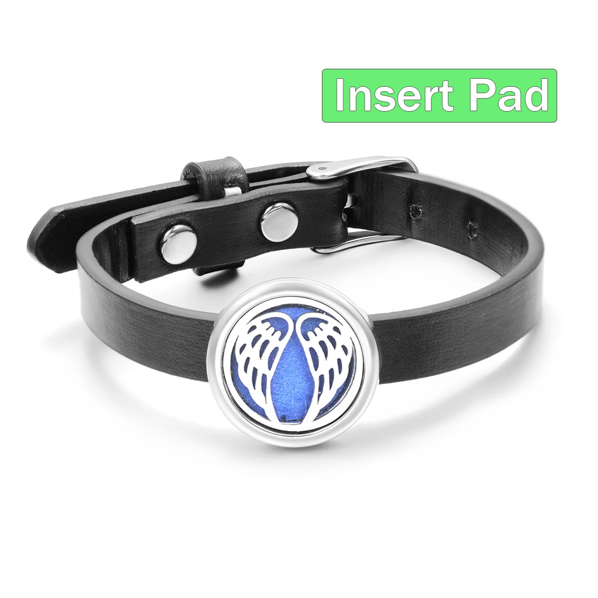 Insert Gasket Angel Wings Aromatherapy Diffuser Bracelet Women Leather Wristband Perfume Lockets Adjustable Fine Bangle Jewelry