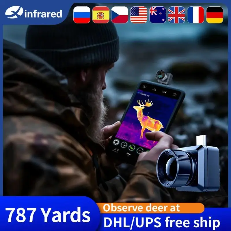 Xinfrared InfiRay T2 ProThermal Monocular Detect Deer 787 yard Night Vision for Hunting Thermal Imager Mobile Thermal Imager