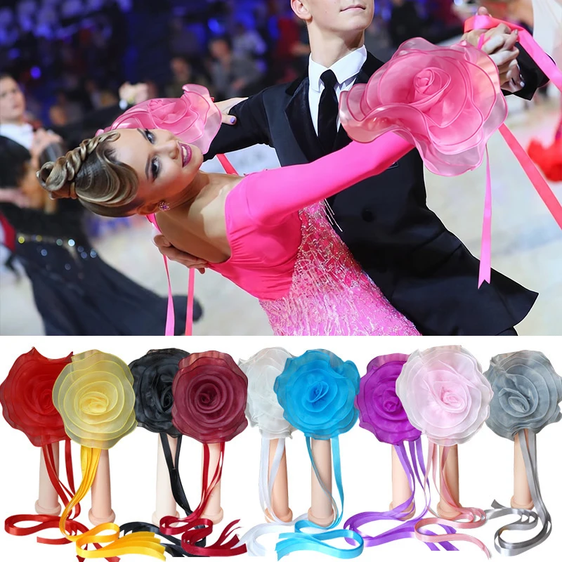 3D Flower Dance Wrist Straps Modem Dance Floating Hand Sleeve Wrist Strap Ballroom Practice Hand Flower Waltz Dance Accessories