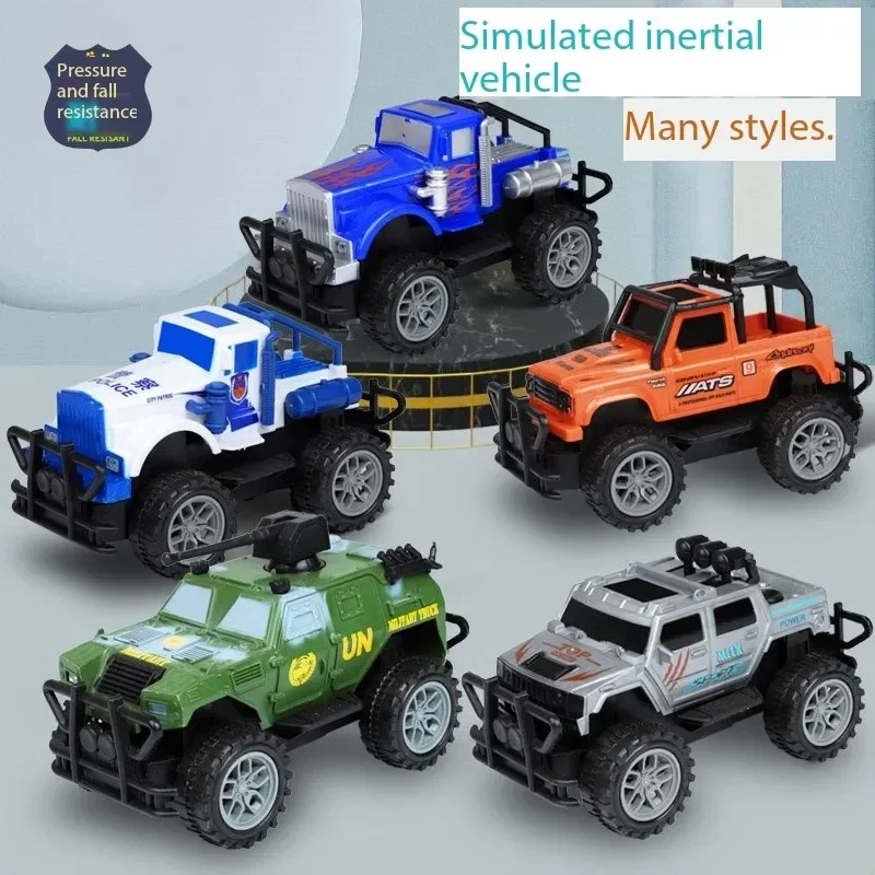 4pcs Off-Road Car Toys Pull Back Toy Vehicles Inertial Stunt Military Missile Engine Excavator Vehicle Children's Toy Car Gift