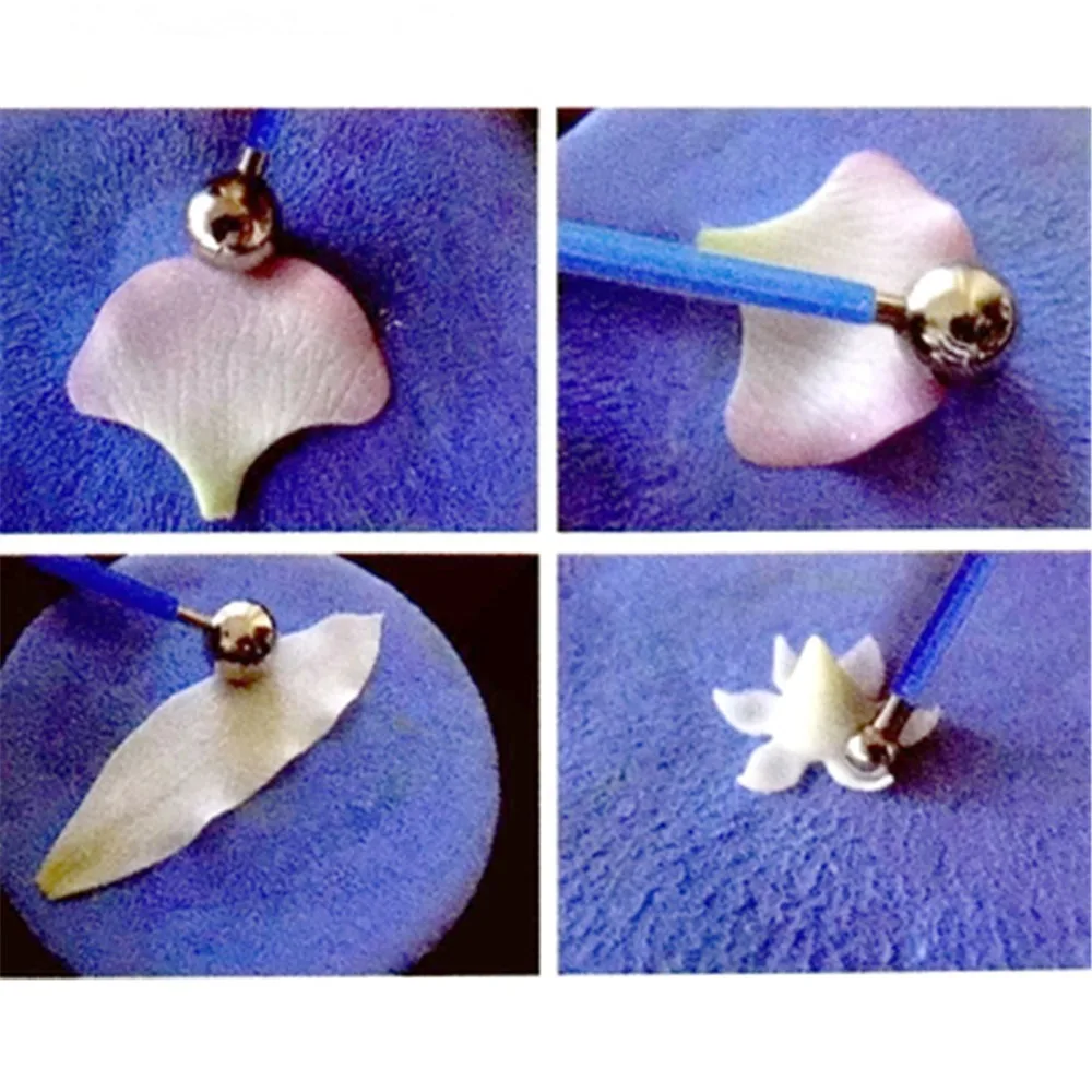 4pcs Sculpture Modeling Tools Clay Tools Dotting Sculpting Modeling ceramics Set Double-Ended Metal Ball Cake Decoration Tool