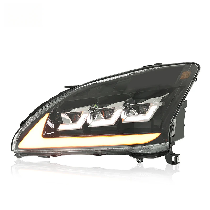Suitable for 2003-2008 Lexus RX headlight assembly modification with three-eye LED daytime running lights and flowing turn signa view 2