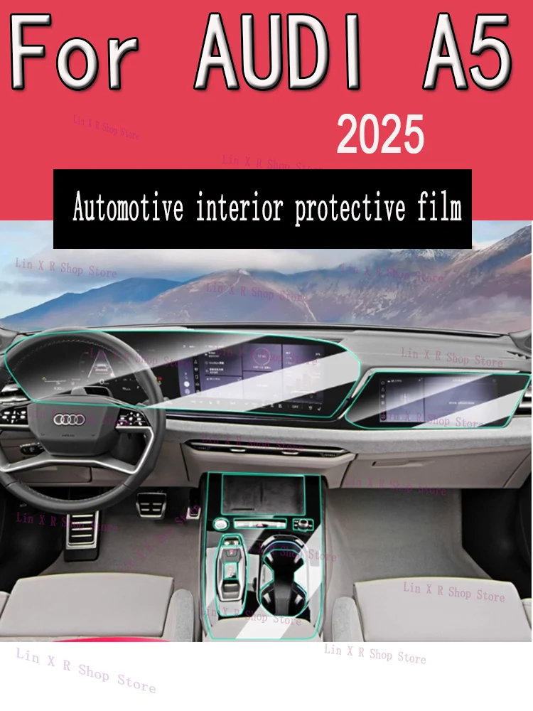 

For AUDI A5 (2025) Gearbox Panel Navigation Screen Automotive Interior TPU Protective Film Cover Anti-Scratch Sticker