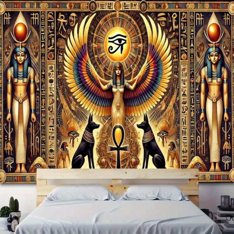 VIKAMA Ancient Egyptian Isis Goddess Tapestry Eye of Horus Living Room Background Wall Room Decoration