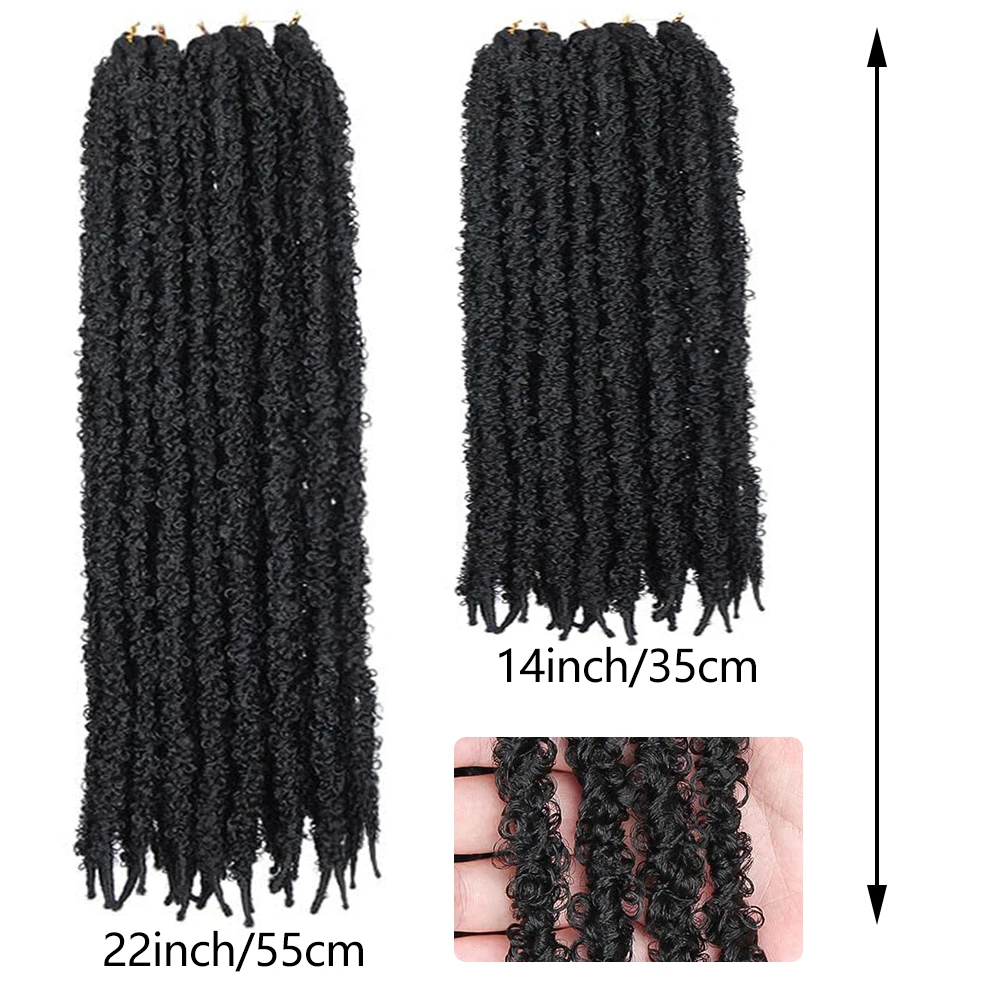 Distressed Butterfly Locs gehaakt haar, 7-packs dik Distressed Locs gehaakt haar synthetisch Butterfly Jumbo Loc Pre Looped Ligh