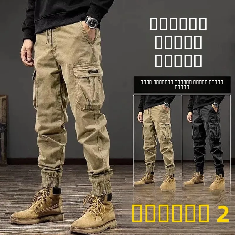 

Retro Japanese Streetwear Work Trousers Loose Fit Spring Autumn Wear Resistant Dirt Easy Multi kets Long Pants for Men