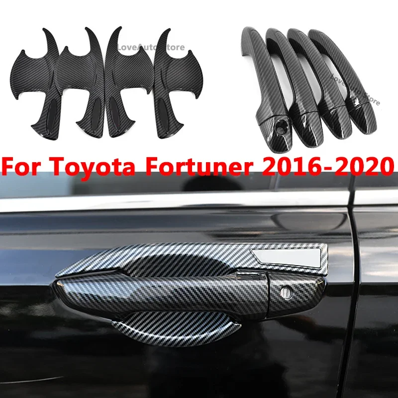 For Toyota Fortuner 2016 2017 2018 2019 2020 Car Door Handle Cover Body Pull Bowl Trim Exterior Decoration Accessories Cover