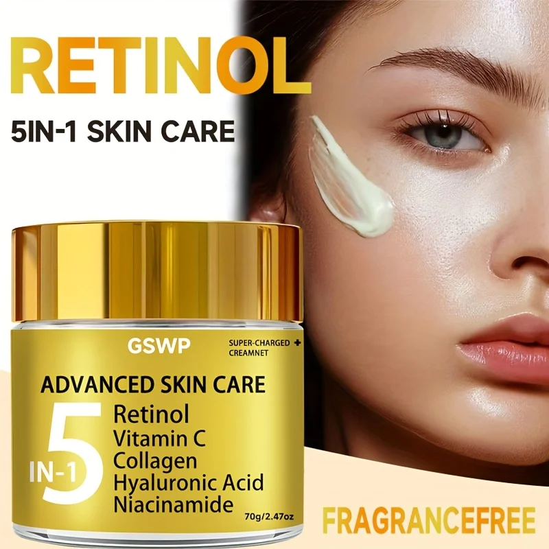 

GWSP 5-in-1 face cream contains hyaluronic acid, retinol, and vitamin C, and is refreshing and non-greasy.70g