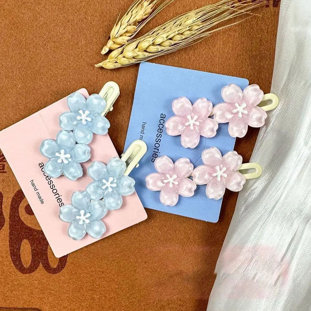 

2Pcs Sweet Sakura Flower Hair Clips Styling Tools Headdress Hairpins Headwear Hair Accessory Duckbill Clip