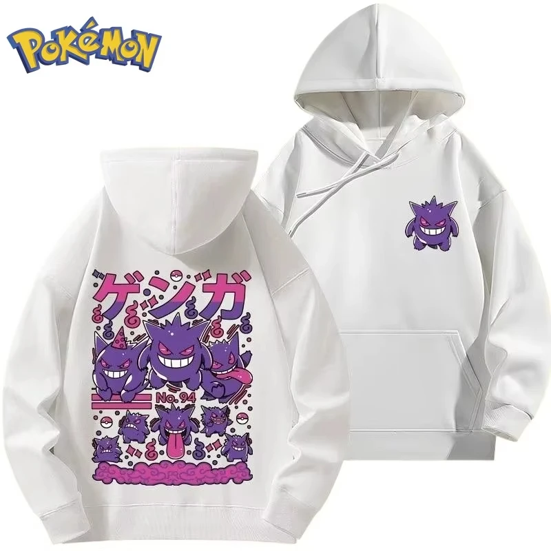 

Худи Pokémon 2026: Новинка осенне-зимней коллекции, мужская и женская, с принтом Gengar, в стиле Y2K, свободного кроя, повседневный свитер в стиле Харадзюку, большие размеры