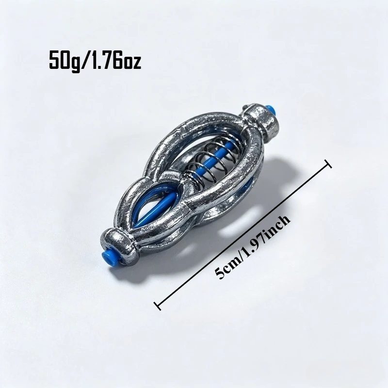 3PCS/4PCS/5PCS 50g Spiral Feeding Through-Hole Sinker Lantern Bait Cage Sea Rod Tandem Hook Long Cast Sliding Fishing