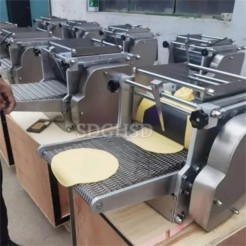 110v 220v Automatic Pita Pizza Pie Dough Skin Machine Corn Tortilla Empanada Samosa Dumpling Gyoza Wonton Siomai Wrapper Machine