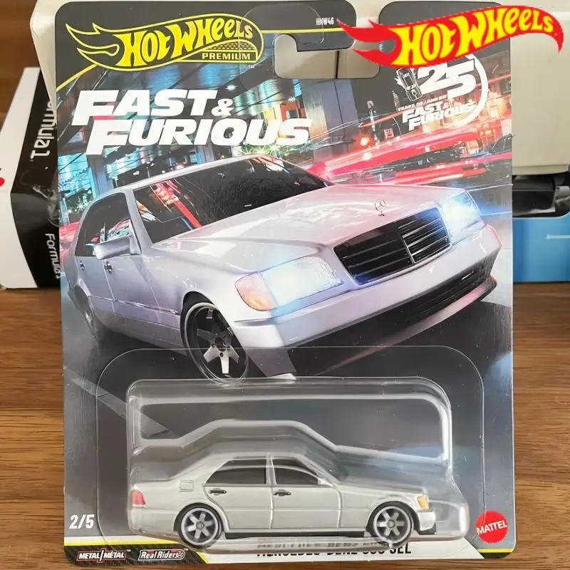 

Hot Wheels Premium Fast & Furious 25th Anniversary Mercedes-Benz 500 SEL 1:64 Литой под давлением сплав Коллекционная машина для мальчиков Игрушка Подарок на праздник