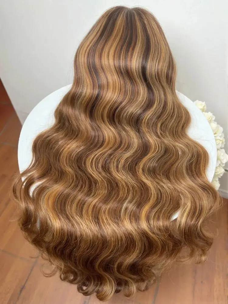 

4/27 Highlight Omber Body Wave 30 36 Inch 100% Human Hair Wigs 13x4 Honey Blonde Lace Front Wig Colored 13x6 HD Lace Frontal Wig
