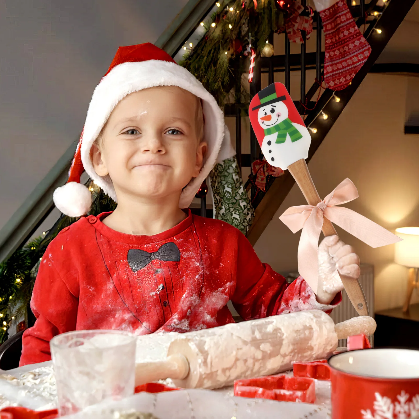 

2 Pcs Butter Christmas Decoration Baking Spatula Indoor Decorating Supplies Dough Scraper