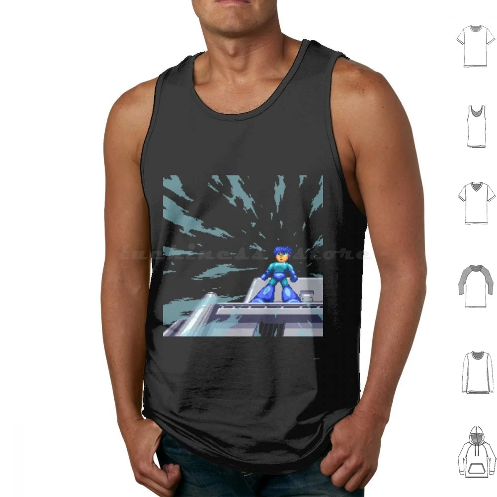 Megaman 2 Pantalla de título Pixelart Camisetas sin mangas Chaleco sin mangas Megaman 2 Etapa Seleccionar Megaman 2 Rockman 2 Rockman Megaman