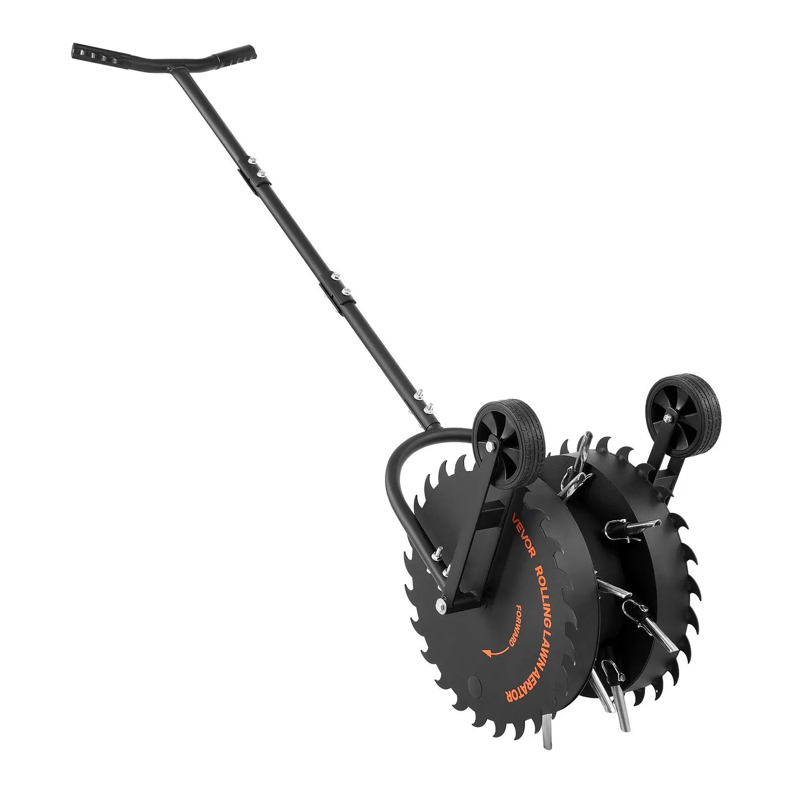 Heavy Duty 16.6 Rolling Lawn Core Aerator Manual Anti-Clog Tines Rust-Resistant Yard Grass Puller Coring Roller