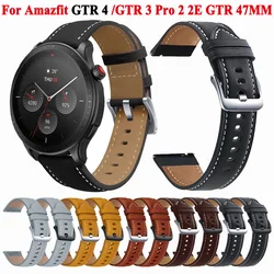 Replacement 22mm Watchband For Amazfit GTR 4 3 Pro 2 2e / Amazfit GTR 47mm Leather Strap Bracelet ремешок correa Accessories