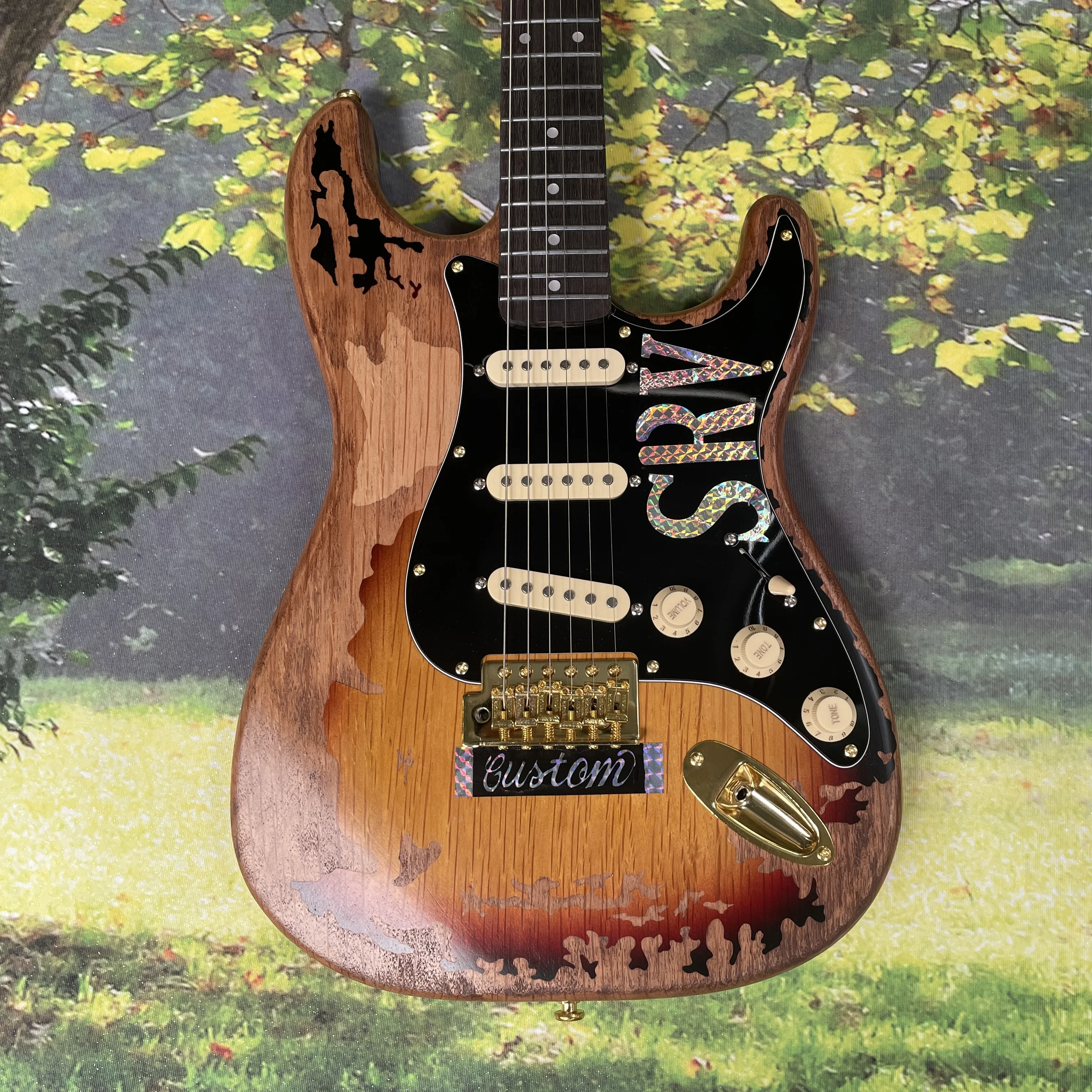 Bruce SRV elektrische gitaar, palissander toets, hoogwaardige metalen hardware, elektrische gitaar voor beginners tot gevorderden