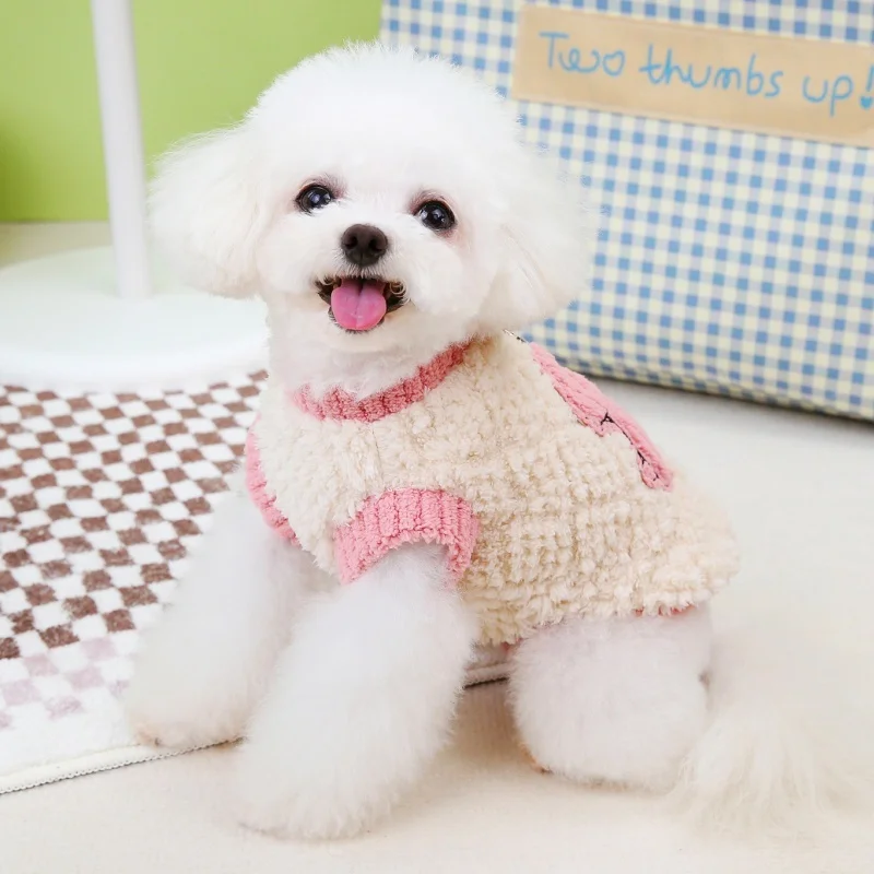 Modische Hundepullover Warme Plüsch-Hundekleidung Herbst Welpenweste mit Tierdruck Katzenpullover Niedlicher Haustier-Sweater Pudel-Bekleidung – Detail 13
