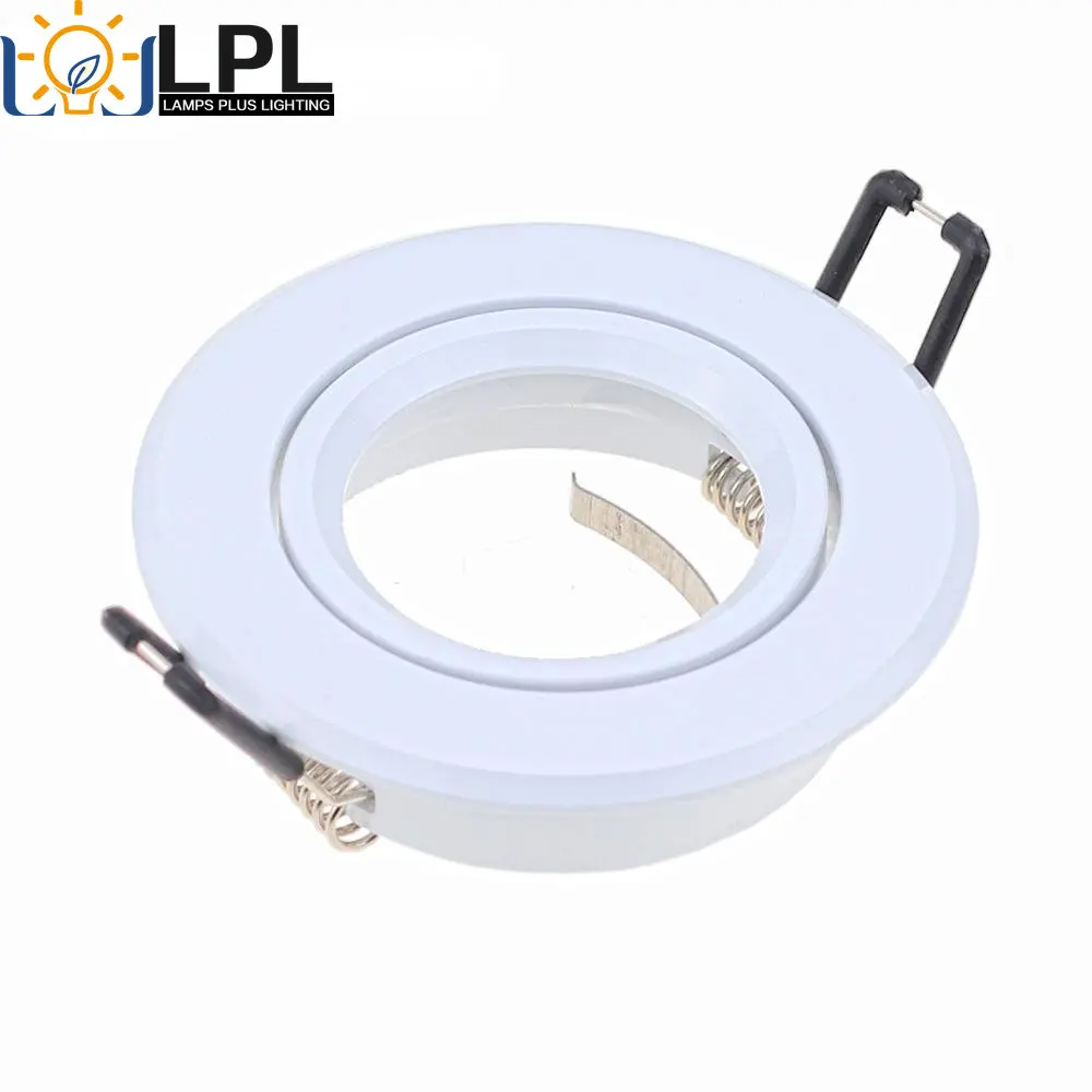 

Cutout 65mm Round Chrome LED Recessed Ceiling Light Adjustable Fixture for GU10 MR16 Fitting Mounting Ceiling Spot Lights Frame