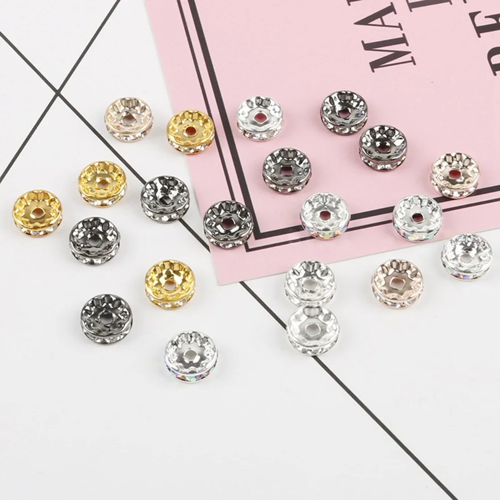 

200pcs Drill Spacer Beads Mixed Size Wheel Circle Spacers Vintage Metal Loose Beads For Jewelry Making Diy Craft Necklace