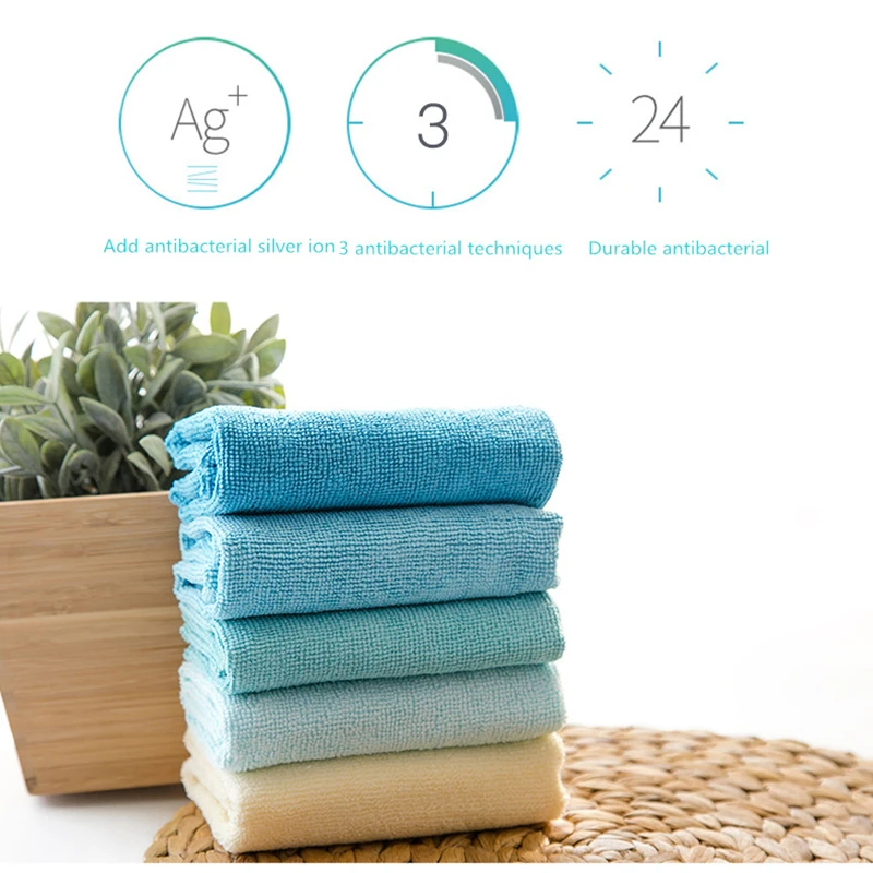 5Pcs Large Size 40*40cm Microfiber Kitchen Towel Cleaning Cloth for Household Towel Cleaning Supplies Eco Friendly Products