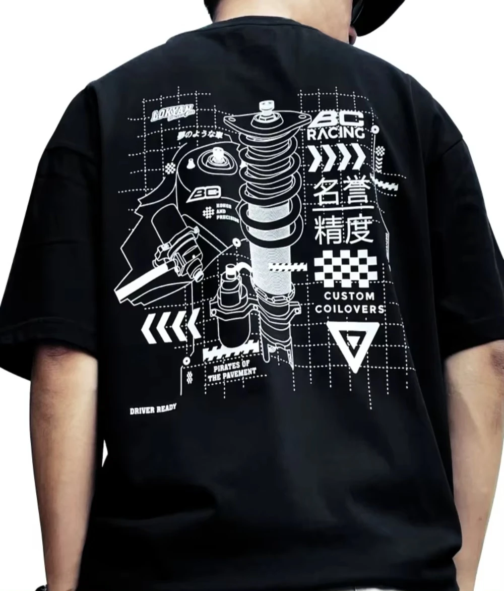 

Summer fashion new 2025 Twist Series Theme T-shirt JDM Breathable Sweat Absorption Men and Women Short Sleeve Motorcycle T-shirt