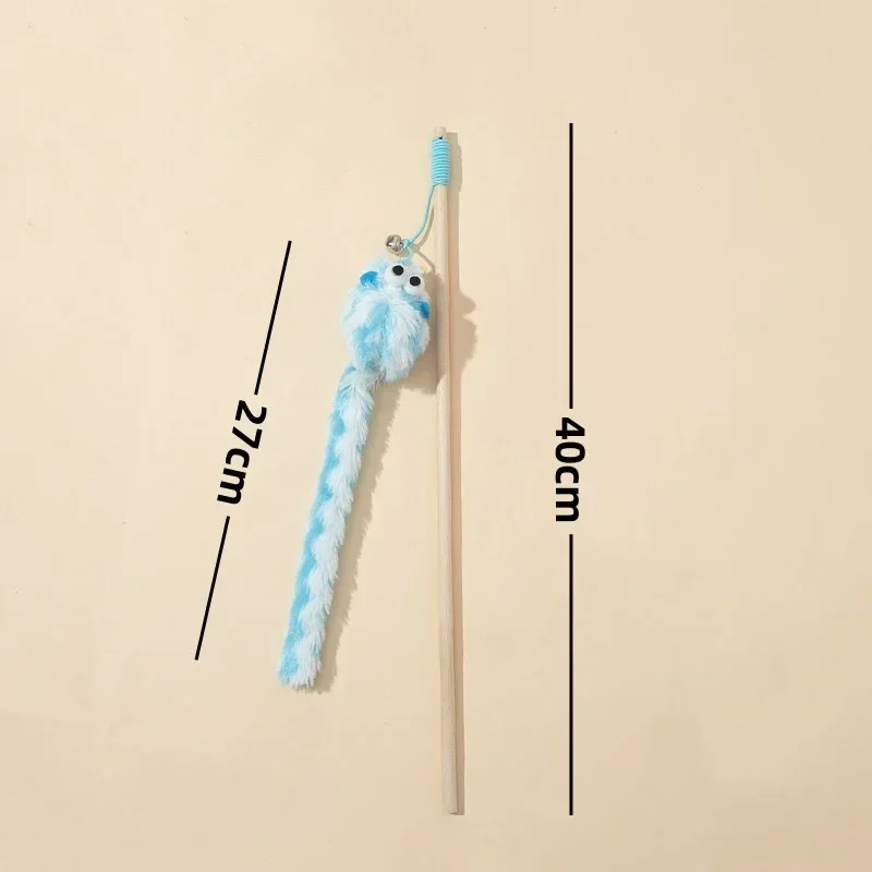 Cat Toys Funny Cat Stick Bouncy Rod Bell Bait Pet Toy Plush Longtail Mouse Stripe Funny Cat Stick Pet Supplies Kitten Accessory