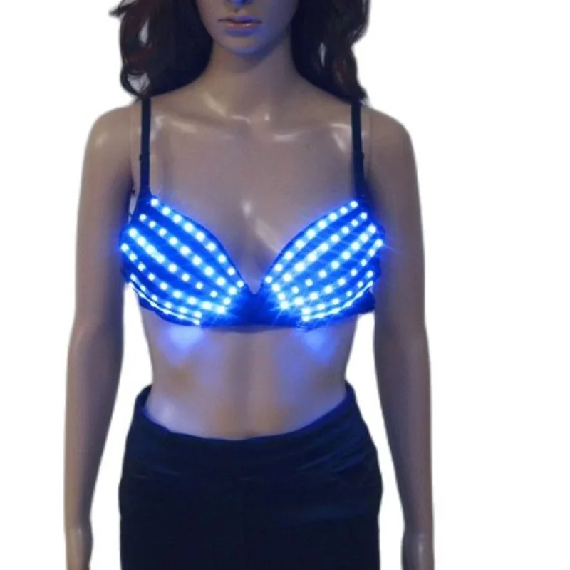 

LED Bra Light Up Party Nightclub Rave Outfit Sexy Luminous Pole Dance Clothes Women DJ Gogo Dancer Top Fancy Festival Costume