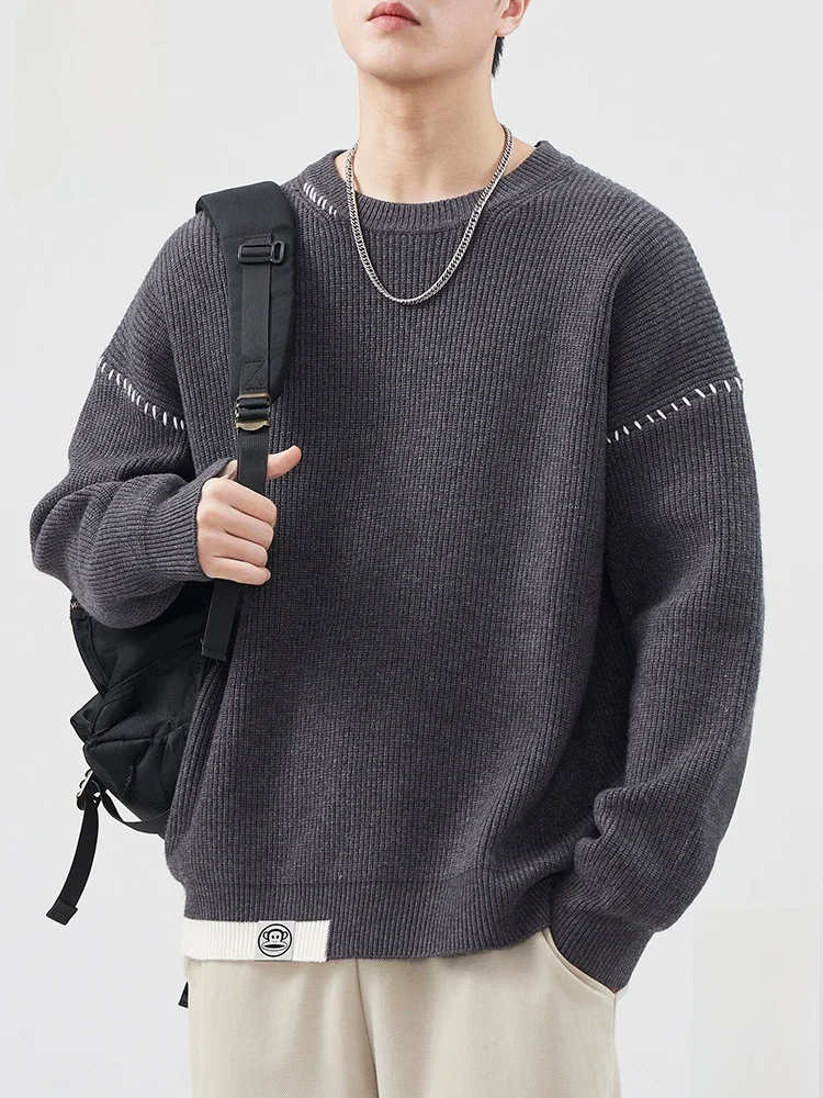 

PaulFrank Men's Knitted Sweater Loose Fit round Ne Pullover Soft Polyester Fiber Casual Sle Spring Autumn Winter Wear