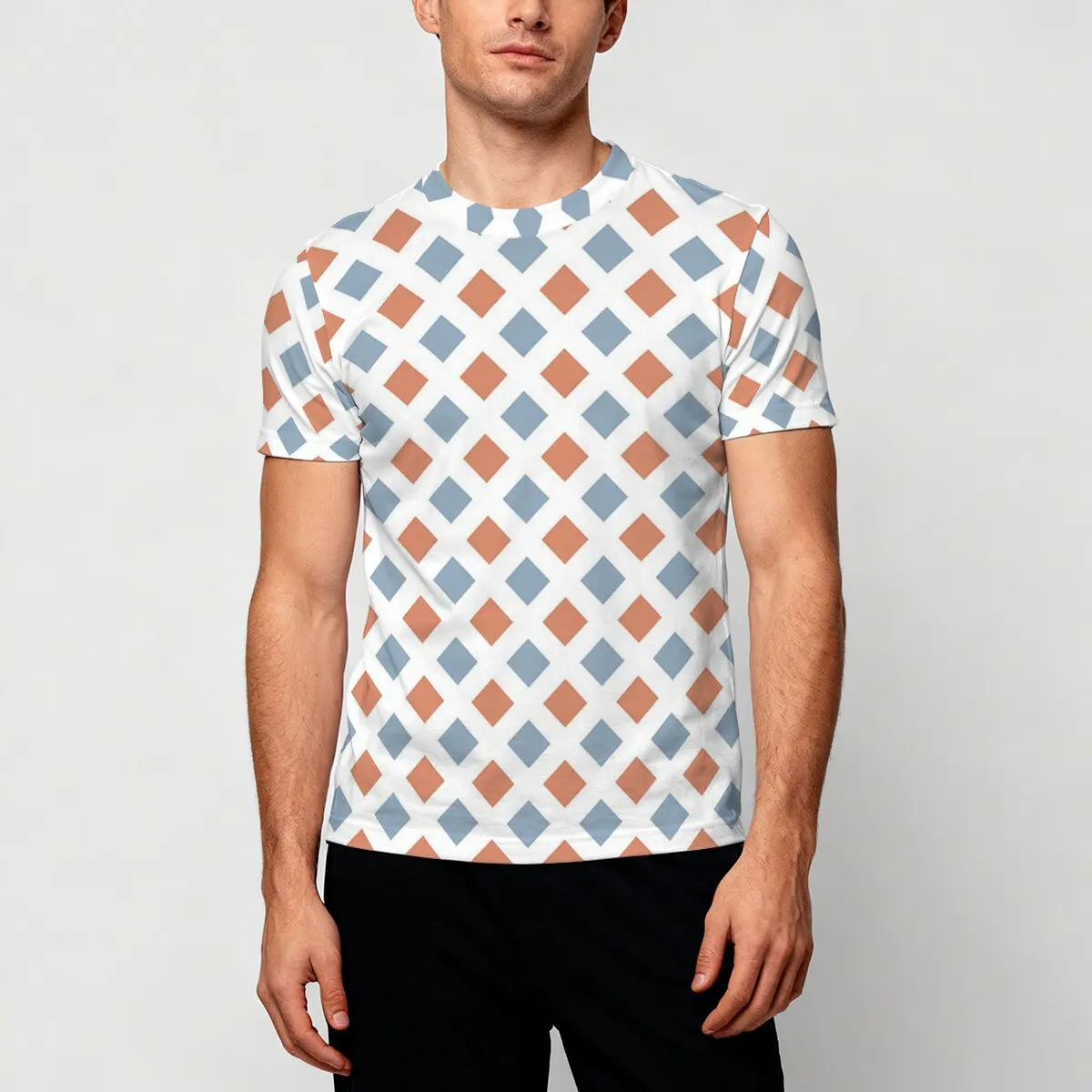 

Мужская летняя футболка нового стиля с короткими рукавами и круглым вырезом, простой принт «гусиные лапки», модный и удобный повседневный топ