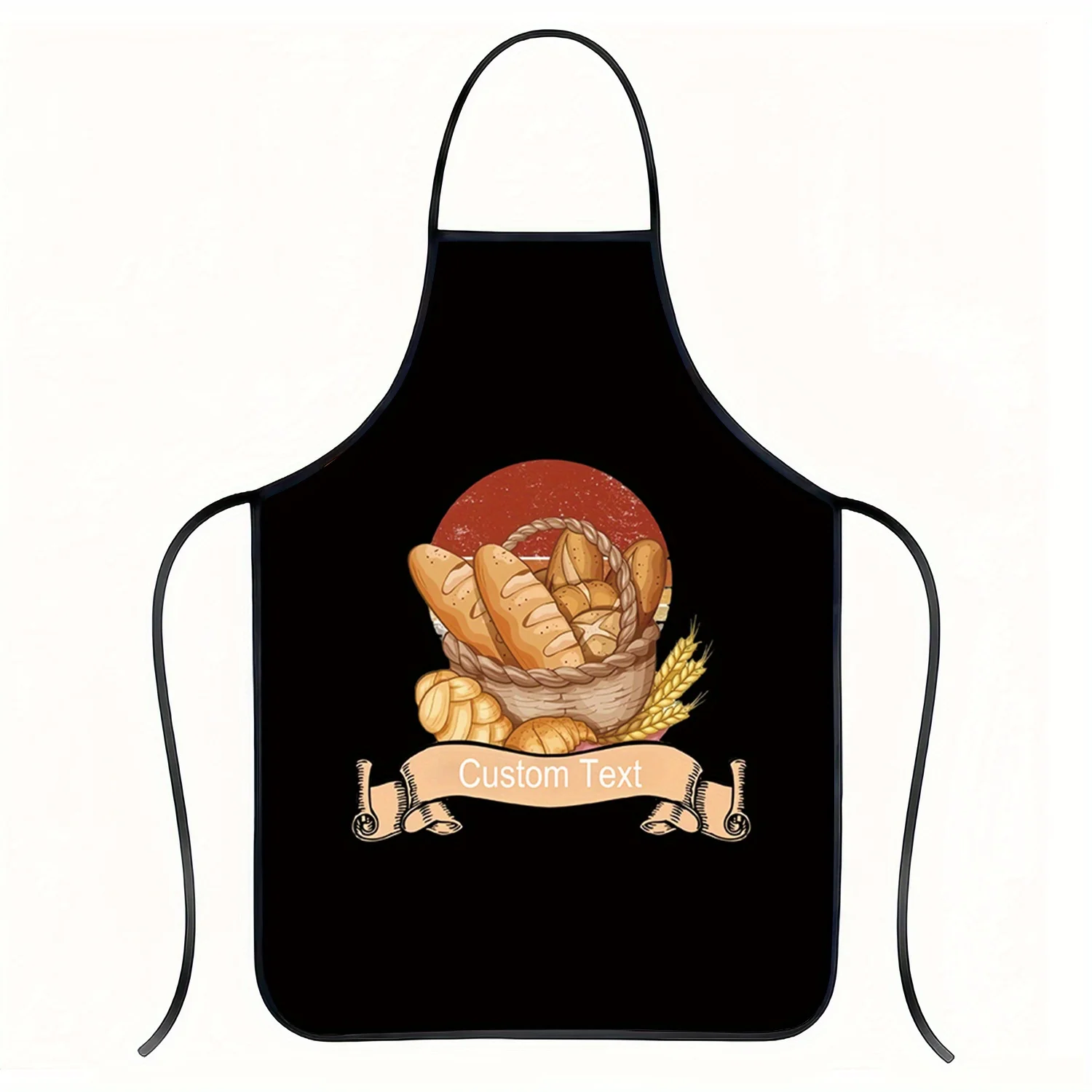 An apron with bread pattern is very suitable for kitchen work and household cleaning, and it is a holiday gift.