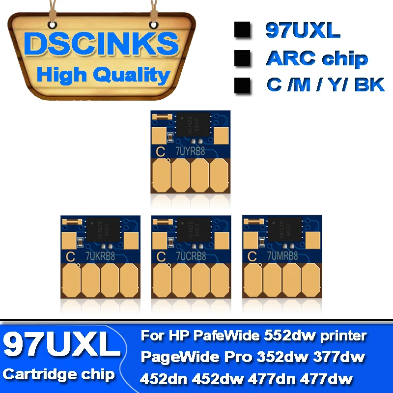 Newest ARC Chip For HP 972 972X 972XL CISS cartridge chip For PageWide Pro 352dw 377dw 452dn 452dw 477dn 477dw 552dw printer