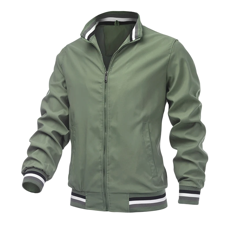 Jaqueta bomber corta-vento masculina, casaco casual com zíper, esportes ao ar livre, jaqueta militar de motocicleta, primavera, outono