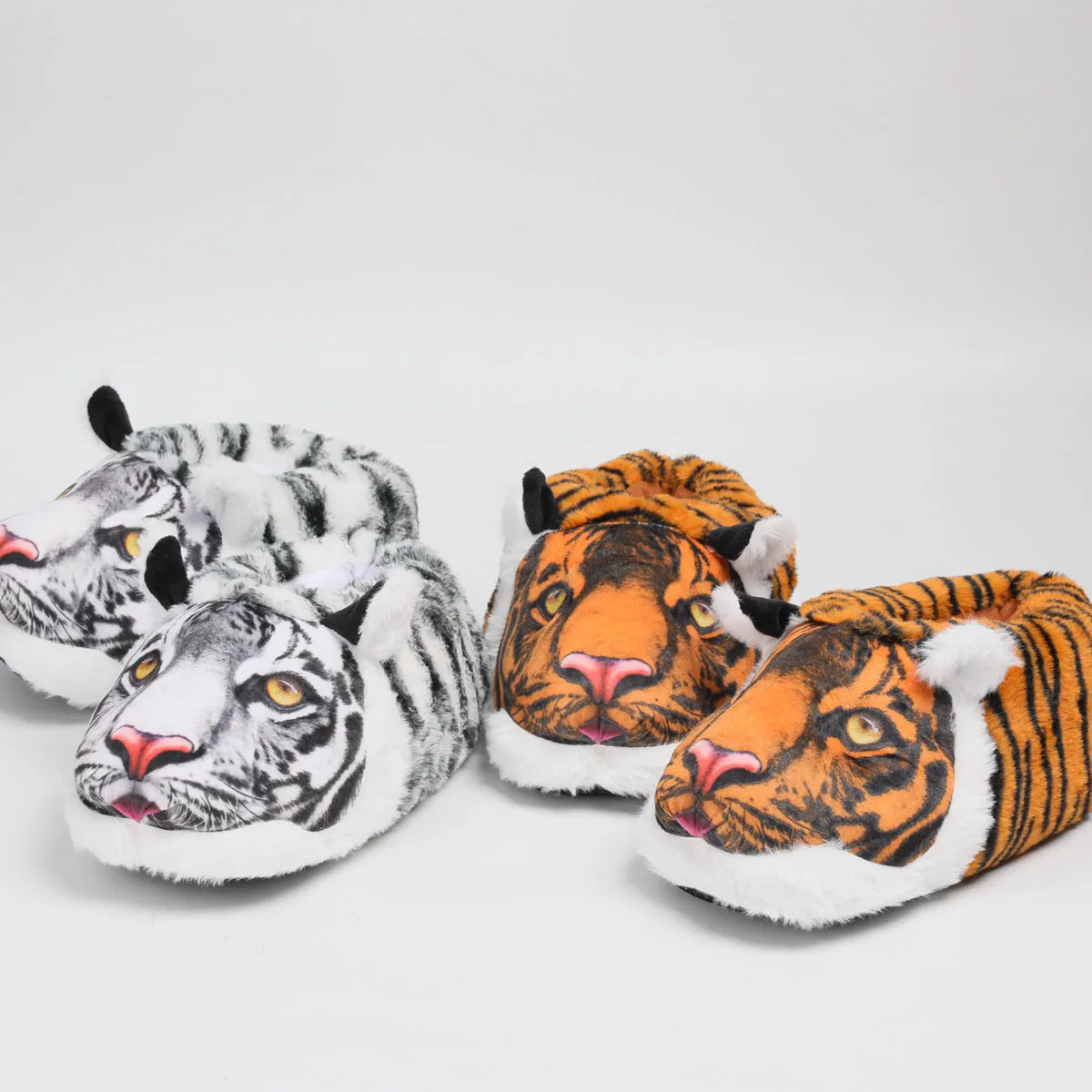 Home Tiger Plush Slippers Indoor Slippers Home Shoes Anime Wood Floor Women Men Winter Custom Warm Home Shoes Snow Shoes