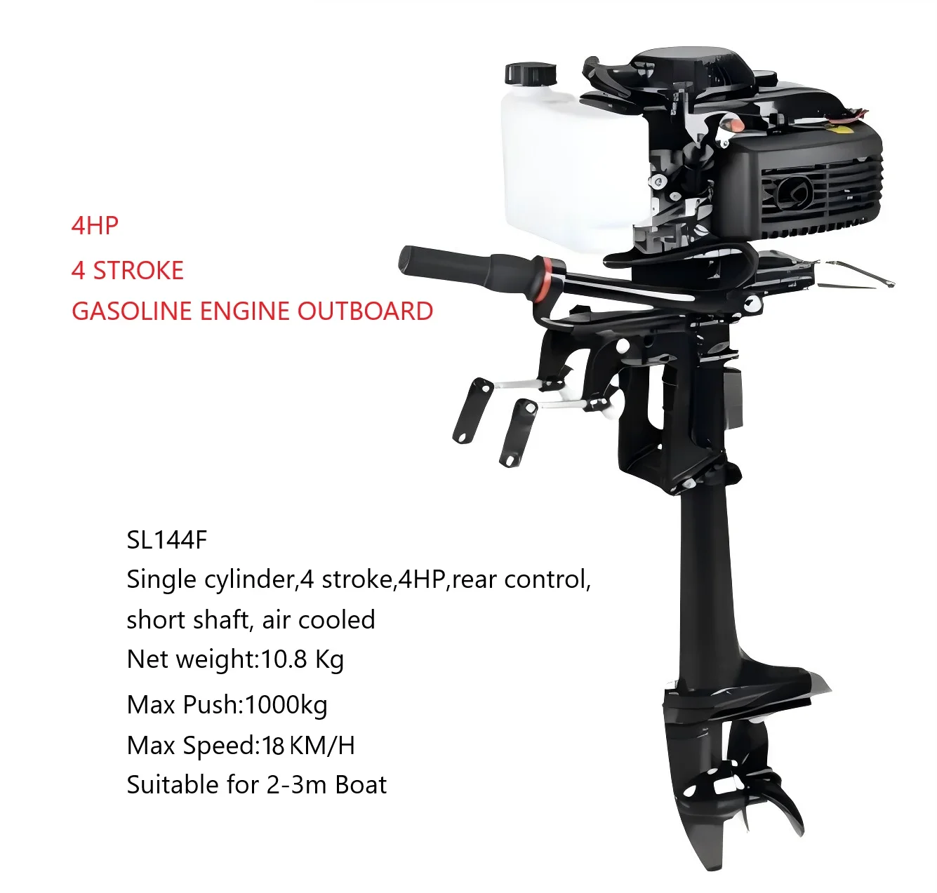 Marine 4-stroke 4HP 7HP 15HP Air-cooled outboard gasoline outboard ship engine propeller up to 30 km.h