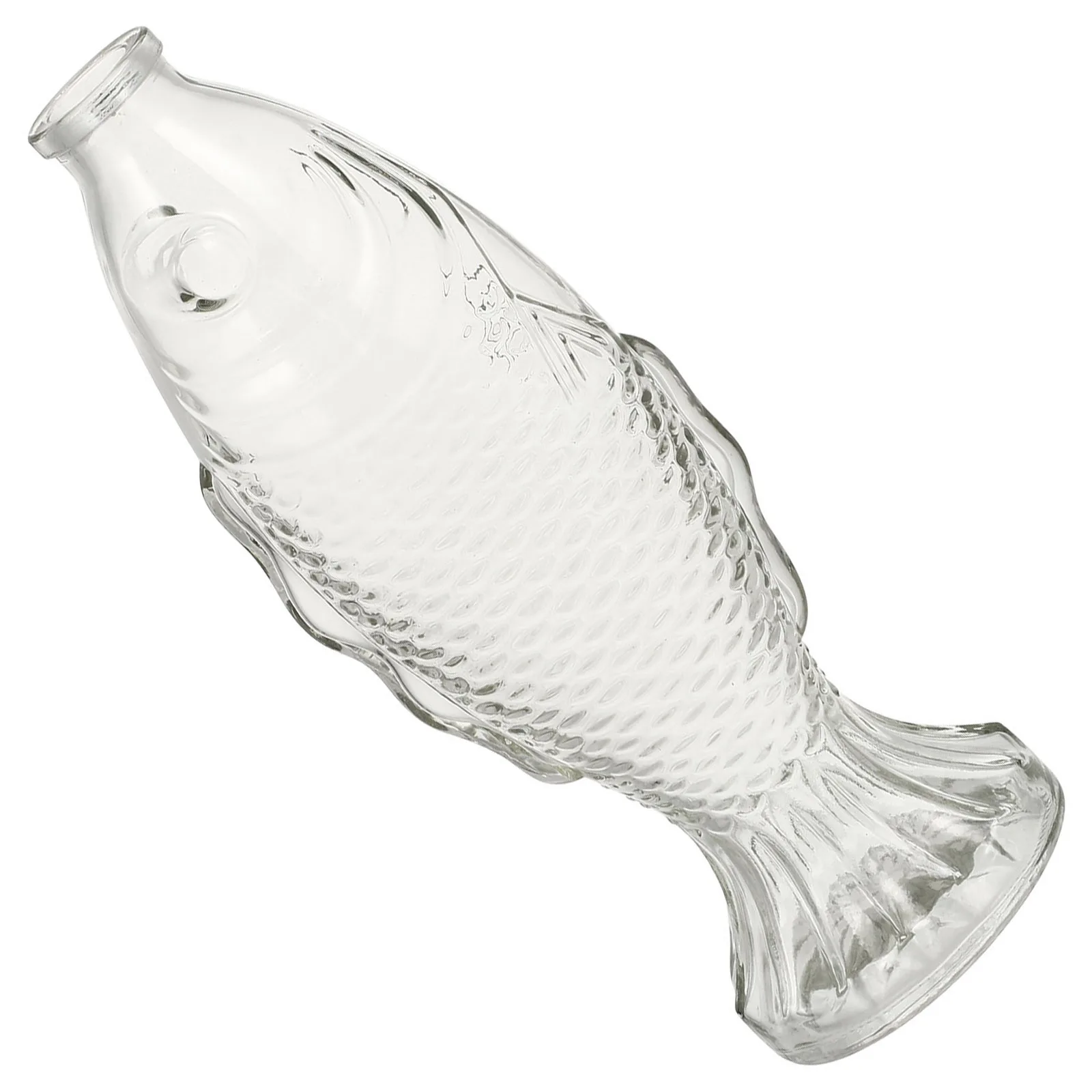 

Glass Fish Bottle Decorative Fish Shaped Vase Transparent Flower Holder Stylish Artistic Design for Home Office Table Decoration