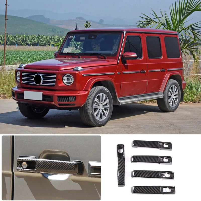 

Exterior Door Handle Carbon Fiber Anti-Scratch Protection Trim Sticker Kit Car Exterior Sticker Fit For Benz G-Class G63 2004-18