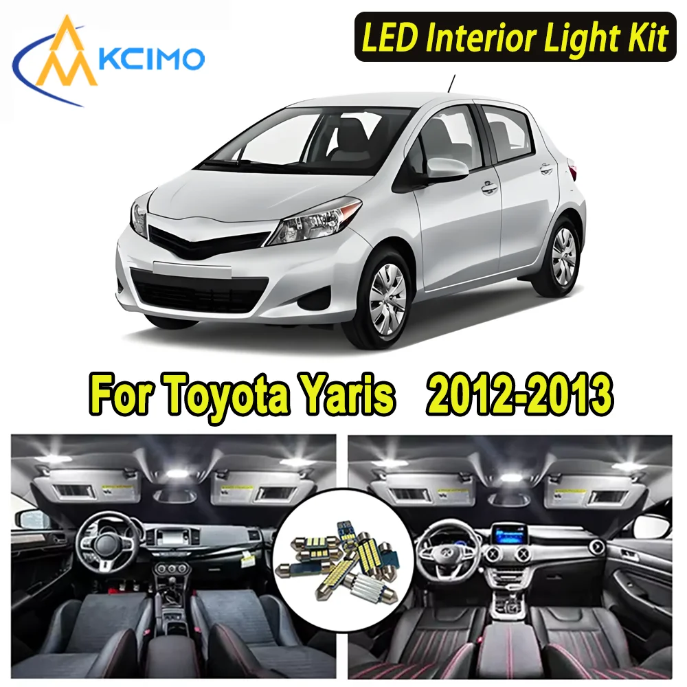 

Kcimo LED для Toyota Yaris (2012-2013) Премиум Яркий светодиодный внутренний купол Карта багажника Комплект автомобильных светодиодных ламп Canbus Автомобильные светодиодные фонари