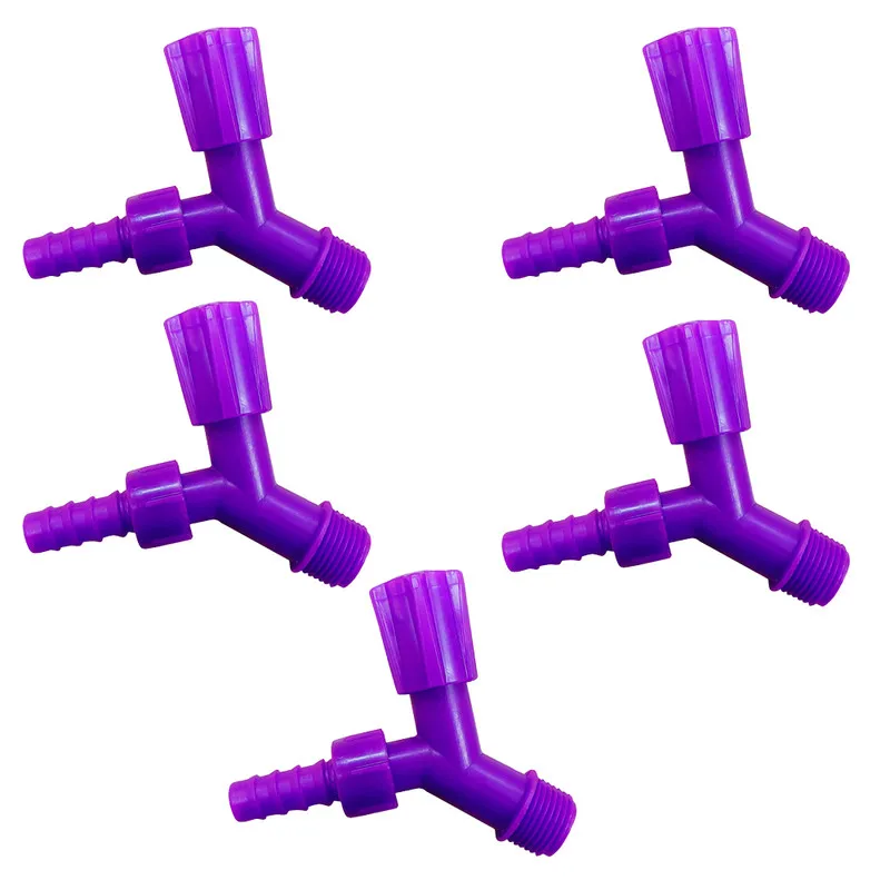 Kit 5 Faucets For Tank And Garden Beak 3/4 Purple Neon