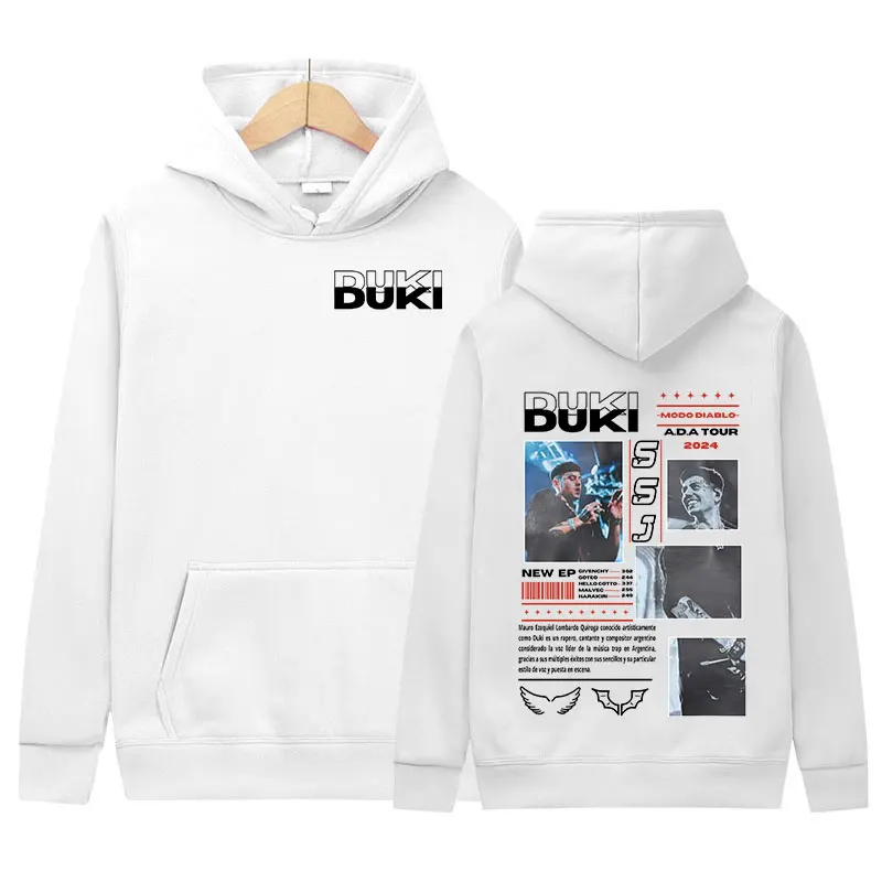 Duki ADA Tour 2024 Graphic Hoodie Men's Hip Hop Fashion Oversized Sweatshirt Rapper Man Gothic Retro Pullover Hoodies Streetwear