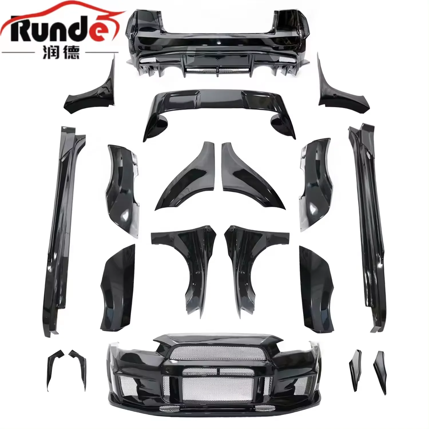 Runde Top Ranking FRP Material For Mits ubishi Lancer Upgrade VARI Style Wide Body Kit Front Bumper Rear Bumper Side Skirts