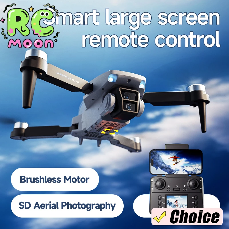 

Дрон с дистанционным управлением, большой экран, сверхпрозрачная двойная камера, 1 щелчок/управление Wi-Fi, бесщеточный электрический квадрокоптер для 14+