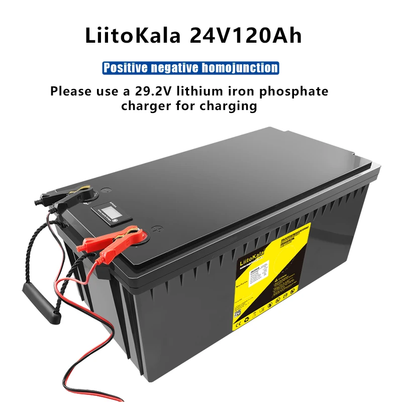 LiitoKala 24V 120Ah LiFePO4 akumulator litowo-żelazowo-fosforanowy za wymianę większości zasilanie awaryjne magazynów energii w domu bez podatku