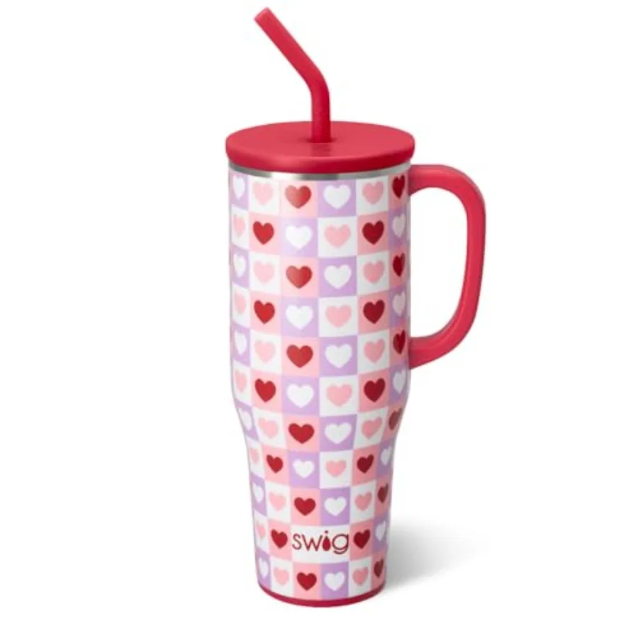 

40oz Mega Mug, 40oz Tumbler with Handle and Straw, Extra Large Insulated Tumblers, Cup Holder Friendly Travel Mug Check Yes