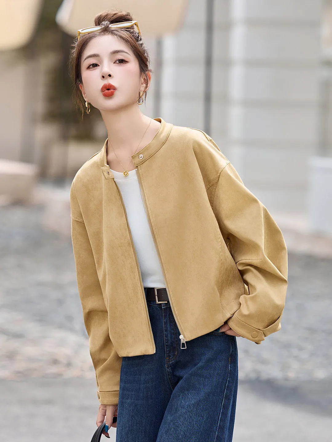 Faionable ort Baseball Jaet Mujer principios de otoño 2025 Nuevo tamaño pequeño Retro Sle Corte recto Poliéster Nylon Cosite...