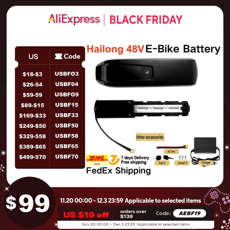 

5-Pins Hailong EBike Battery 36V 48V 52V 20Ah Mountain Bicycle 18650 21700 Electric Bateria Pack for Bafang 1500W 1000W 750W