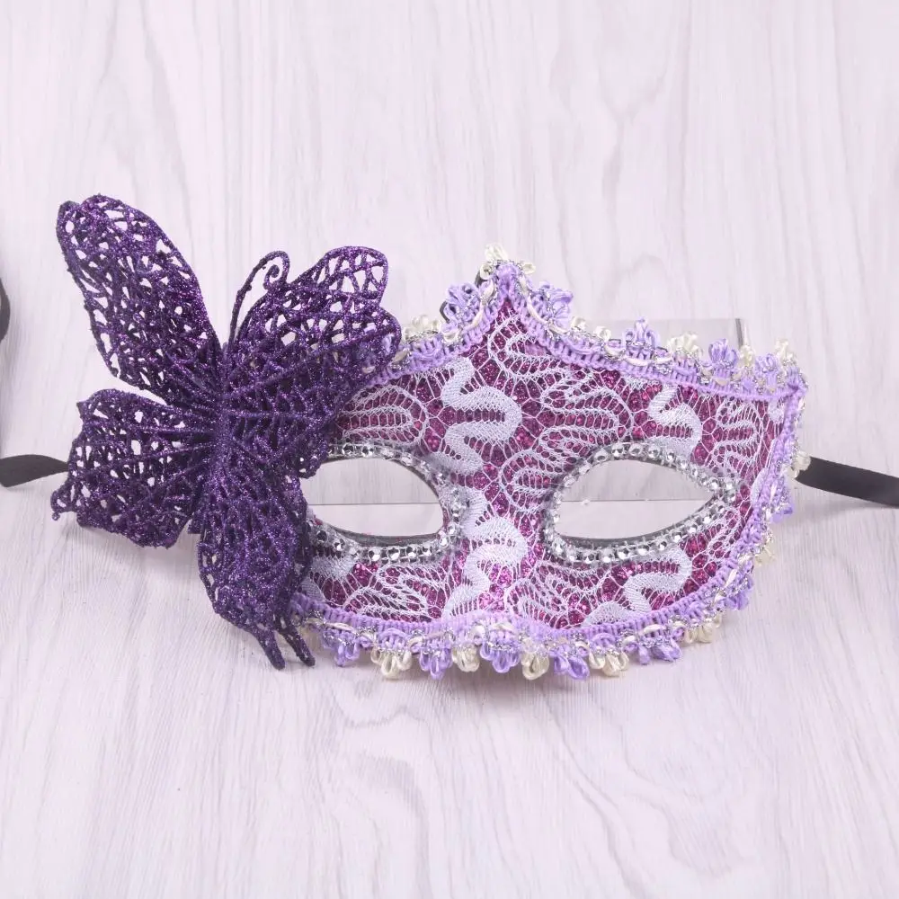 New Fashion Masquerade Mask Side Butterfly Mardi Gras Mask Half Face Eye Mask Venetian Party Party Makeup Ball